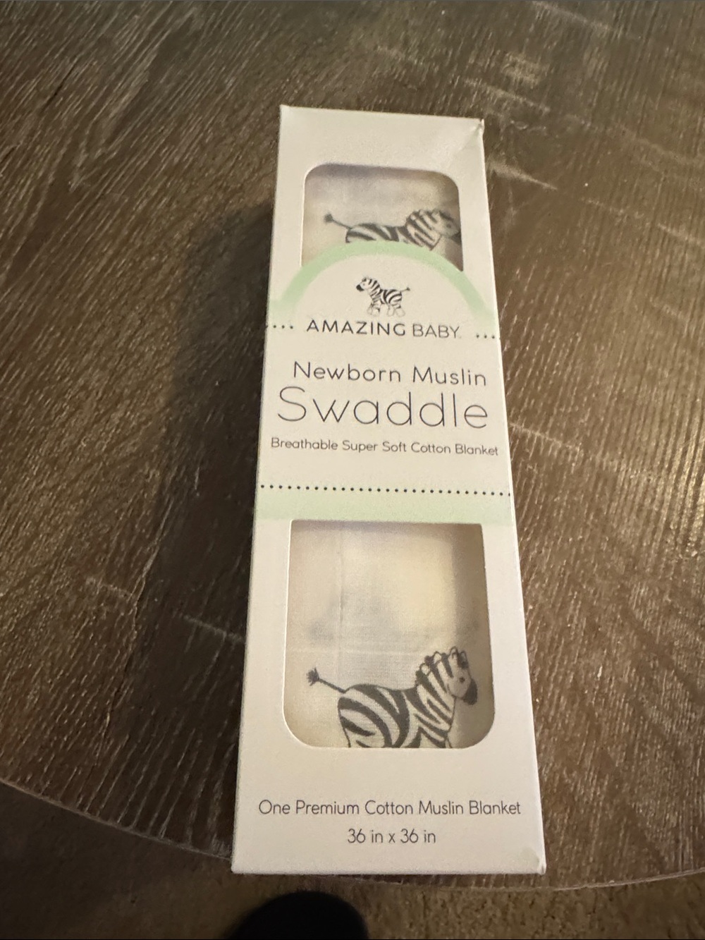 Amazing Baby Newborn Muslin Swaddle - White with Zebra Print